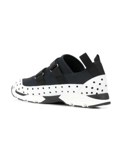 Shop Marni Perforated Panel Sneakers In Black