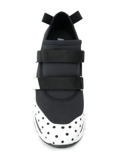 Shop Marni Perforated Panel Sneakers In Black