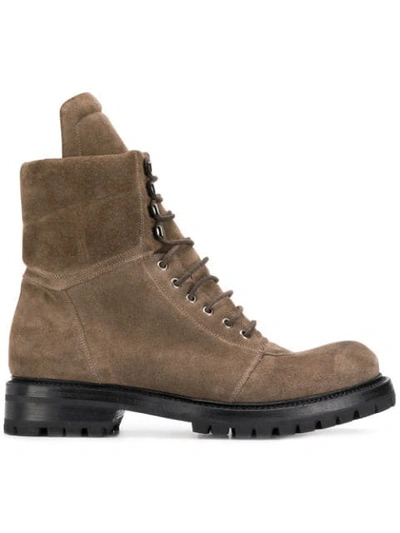 Shop Rick Owens Lace-up Hiking Boots In Brown