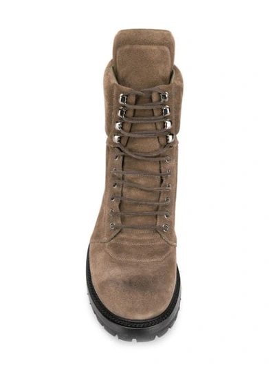 Shop Rick Owens Lace-up Hiking Boots In Brown
