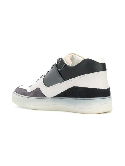 Shop Lanvin Colour Block Sneakers In Grey
