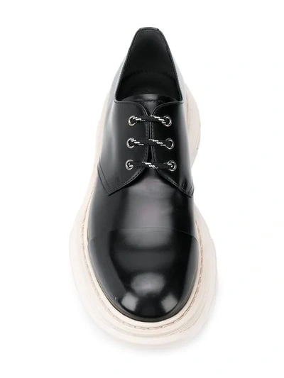 ALEXANDER MCQUEEN CHUNKY SOLE DERBY SHOES - 黑色