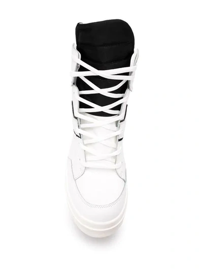 CINZIA ARAIA SKIN HIGH-TOP SNEAKERS - 白色