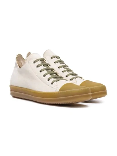 Shop Rick Owens Beige Lace Up Sneakers - Neutrals