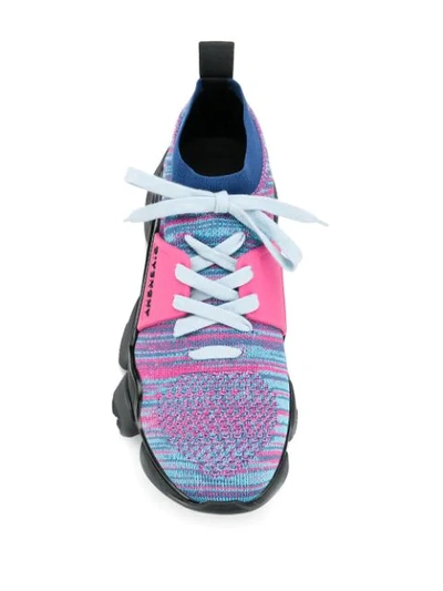Shop Givenchy Jaw Knitted Sneakers - Pink