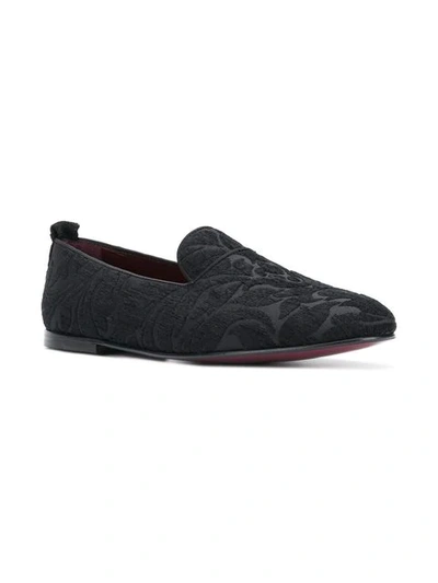 Shop Dolce & Gabbana Brocade Detail Loafers In Black
