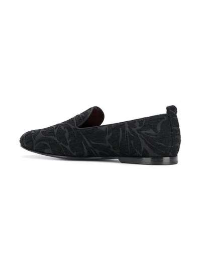 Shop Dolce & Gabbana Brocade Detail Loafers In Black