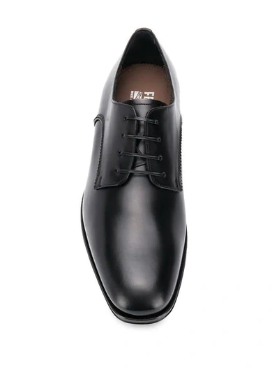 Shop Ferragamo Classic Derby Shoes In Black