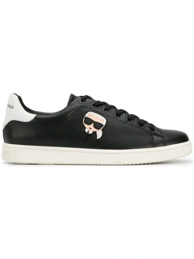 Shop Karl Lagerfeld Kourt Karl Ikonik Sneakers In Black