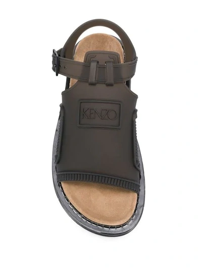 Shop Kenzo Logo Open-toe Sandals In Black