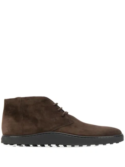 Shop Tod's Lace-up Desert Boots In Brown
