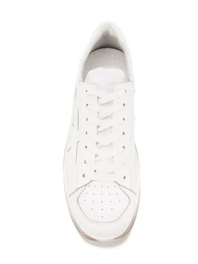 Shop Golden Goose Panel Lace-up Sneakers In White