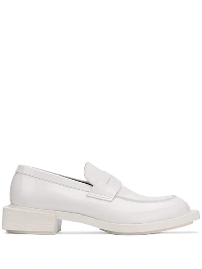 Shop Alexander Mcqueen Stacked Heel Loafers In White
