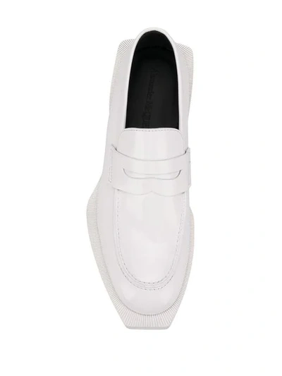 Shop Alexander Mcqueen Stacked Heel Loafers In White