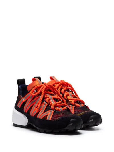 Shop Pierre Hardy Orange And Black Trail Neoprene Low Top Sneakers