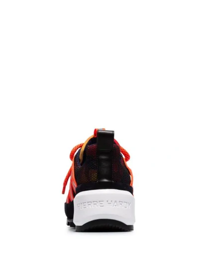 Shop Pierre Hardy Orange And Black Trail Neoprene Low Top Sneakers