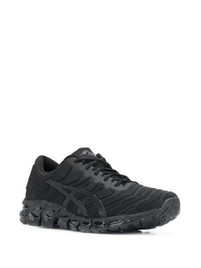 Shop Asics Ridged Sole Lace-up Sneakers In Black