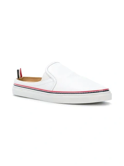 Shop Thom Browne Rubber Cupsole Trainer Slide In White