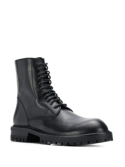 Shop Ann Demeulemeester Lace-up Army Boots In 099 Black