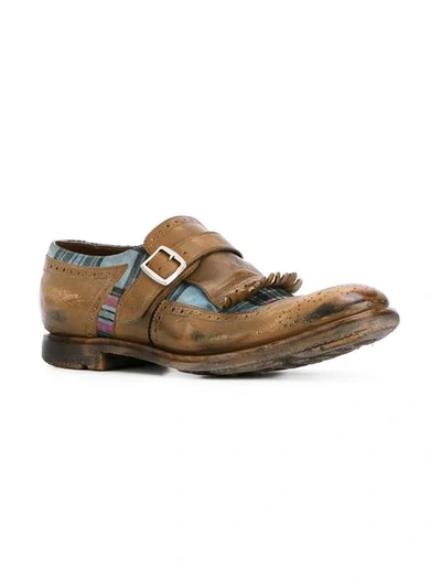 Shop Church's Tartan Panel Loafers In Brown