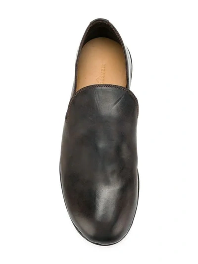 Shop Measponte Notched Tongue Loafers In Brown