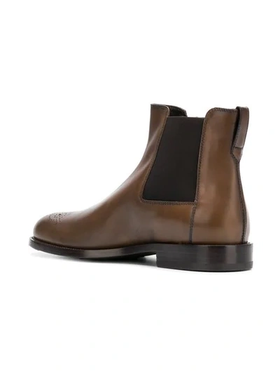 Tod's Buckled Leather Chelsea Boots In Brown