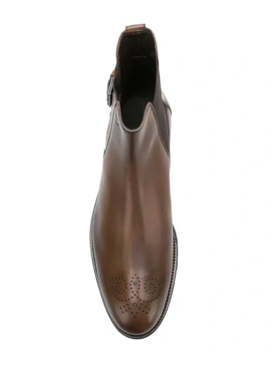 Tod's Buckled Leather Chelsea Boots In Brown