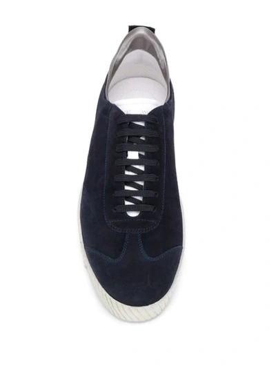 Shop Giorgio Armani Chunky Sole Sneakers In Blue