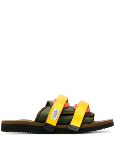 Shop Suicoke Open Toe Sandals In Green