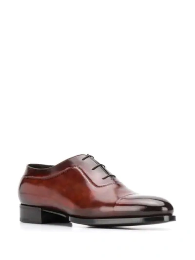 Shop Santoni Gradient Detail Oxford Shoes In Brown