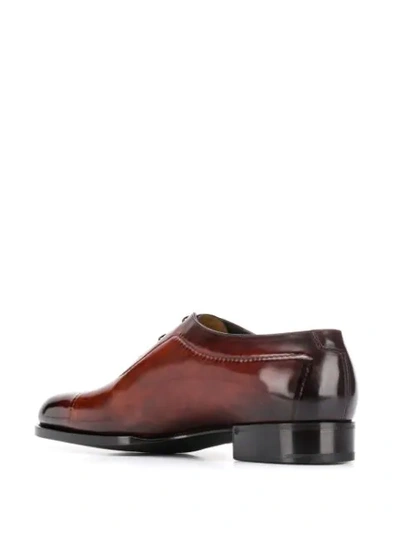 Shop Santoni Gradient Detail Oxford Shoes In Brown