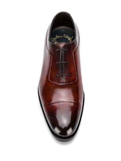 Shop Santoni Gradient Detail Oxford Shoes In Brown