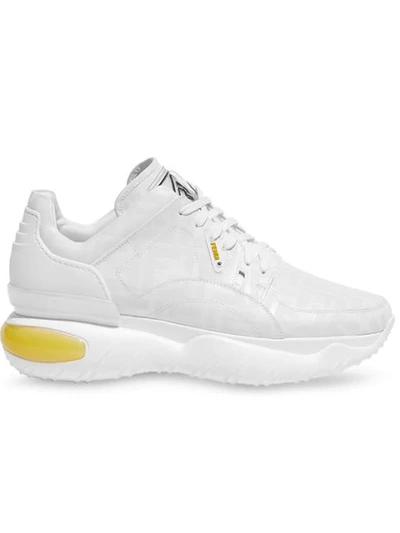 Shop Fendi Chunky Sole Sneakers In White