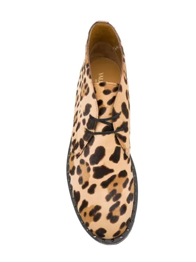Shop Valentino Garavani Leopard Print Ankle Boots In Neutrals