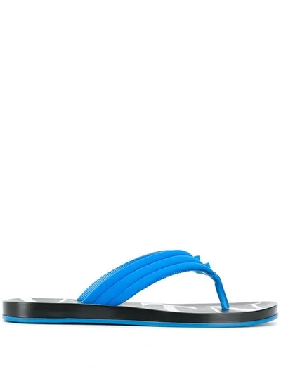 VALENTINO VALENTINO GARAVANI ROCKSTUD VLTN THONG FLIP FLOPS - 蓝色