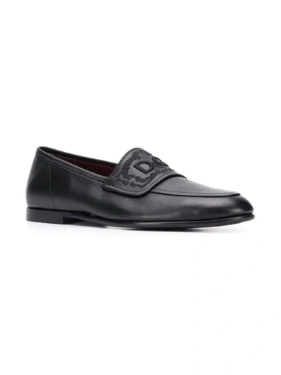 Shop Dolce & Gabbana Logo Loafers In Black