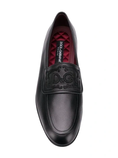 Shop Dolce & Gabbana Logo Loafers In Black