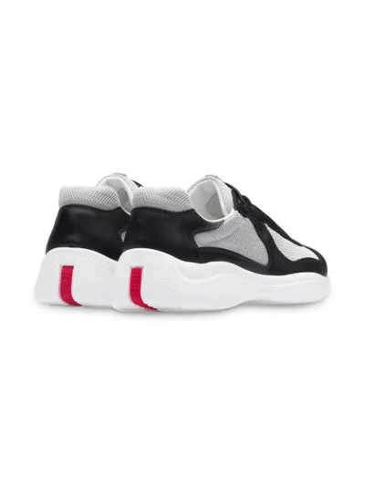 Shop Prada Leather And Technical Fabric Sneakers In Black