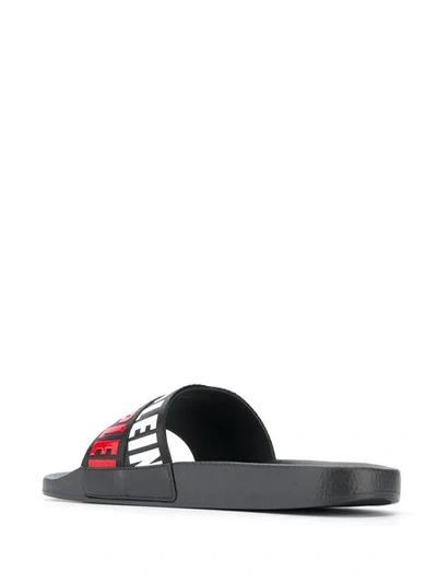 Shop Philipp Plein Flat Logo Gummy Sandals In Black