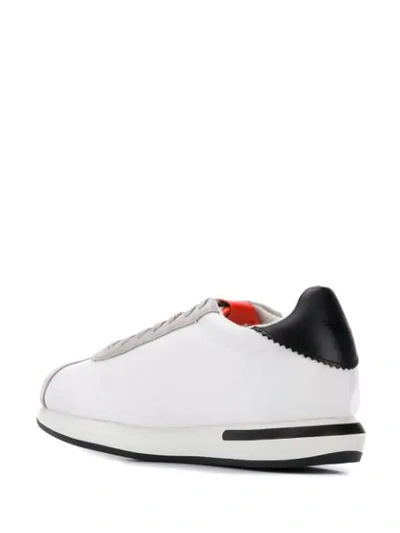 Shop Emporio Armani Printed Logo Sneakers - White