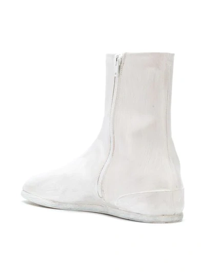 Shop Maison Margiela Flat Tabi Boots In White