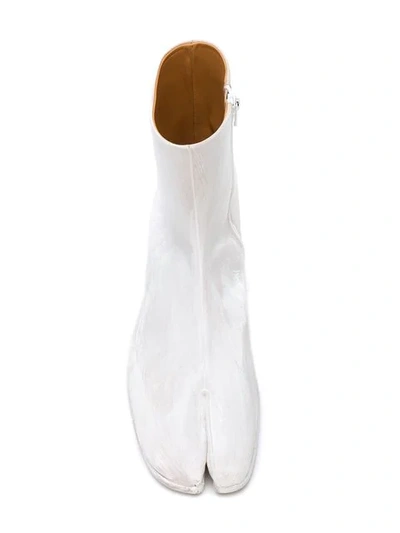 Shop Maison Margiela Flat Tabi Boots In White