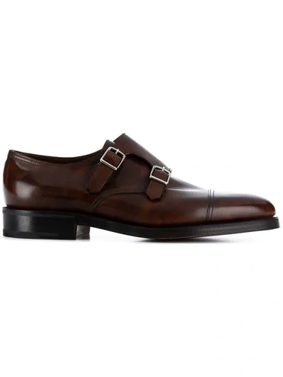 Shop John Lobb Willian Monk Shoes In Brown