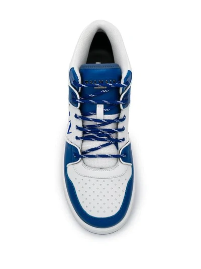 Shop Balmain Kane Sneakers In White ,blue