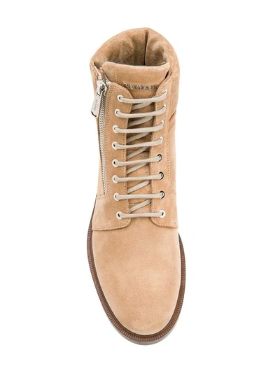 Shop Balmain Ranger Army Boots In Neutrals