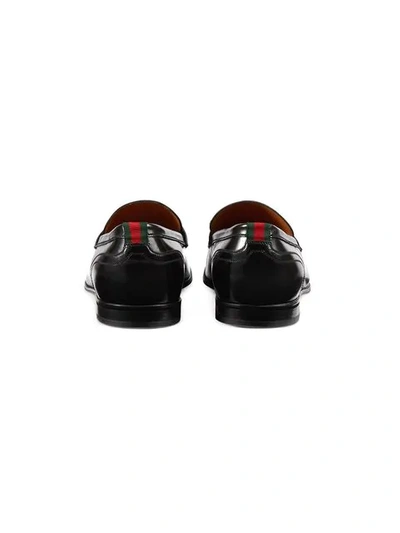 Shop Gucci Leather Loafer With Web In Black