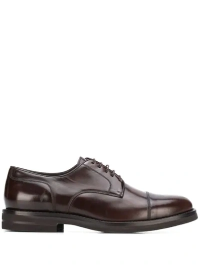 Shop Brunello Cucinelli Derby Shoes In Brown