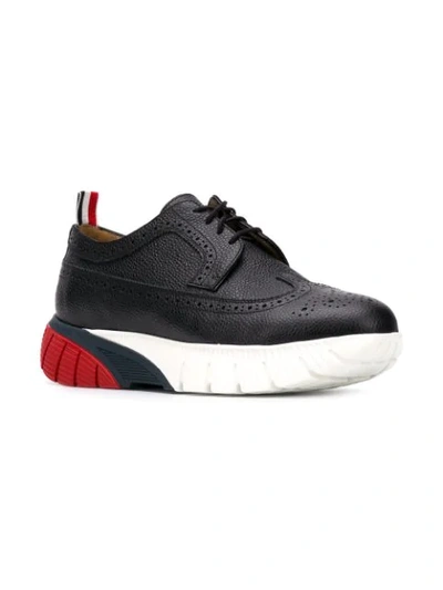 Shop Thom Browne Rwb Flex Sole Longwing Brogue In 001 Black