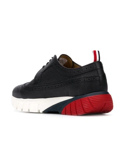 Shop Thom Browne Rwb Flex Sole Longwing Brogue In 001 Black