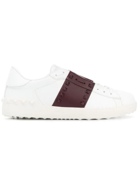 valentino garavani open striped leather sneakers